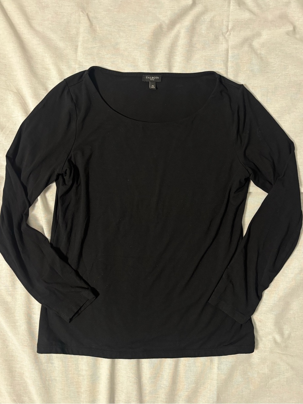 Talbots Black Long Sleeve Scoop Neck Tee